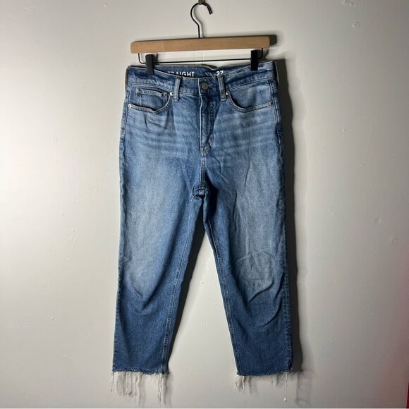 J Crew Classic Straight Raw Hem Blue Jeans size 27 - Picture 1 of 12